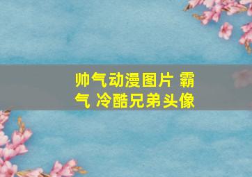 帅气动漫图片 霸气 冷酷兄弟头像